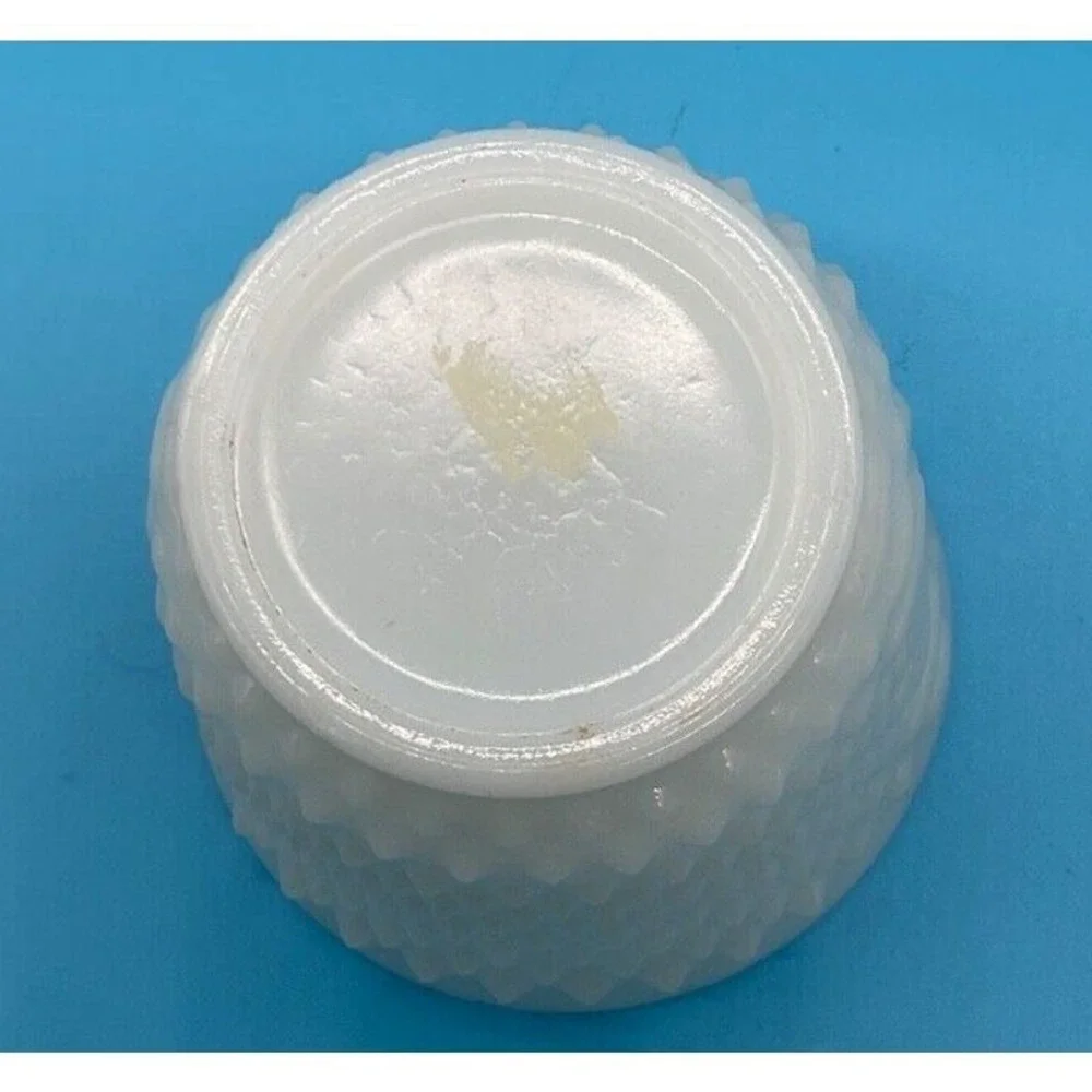 Vintage White Milk Glass Hobnail Vase Planter 4.5